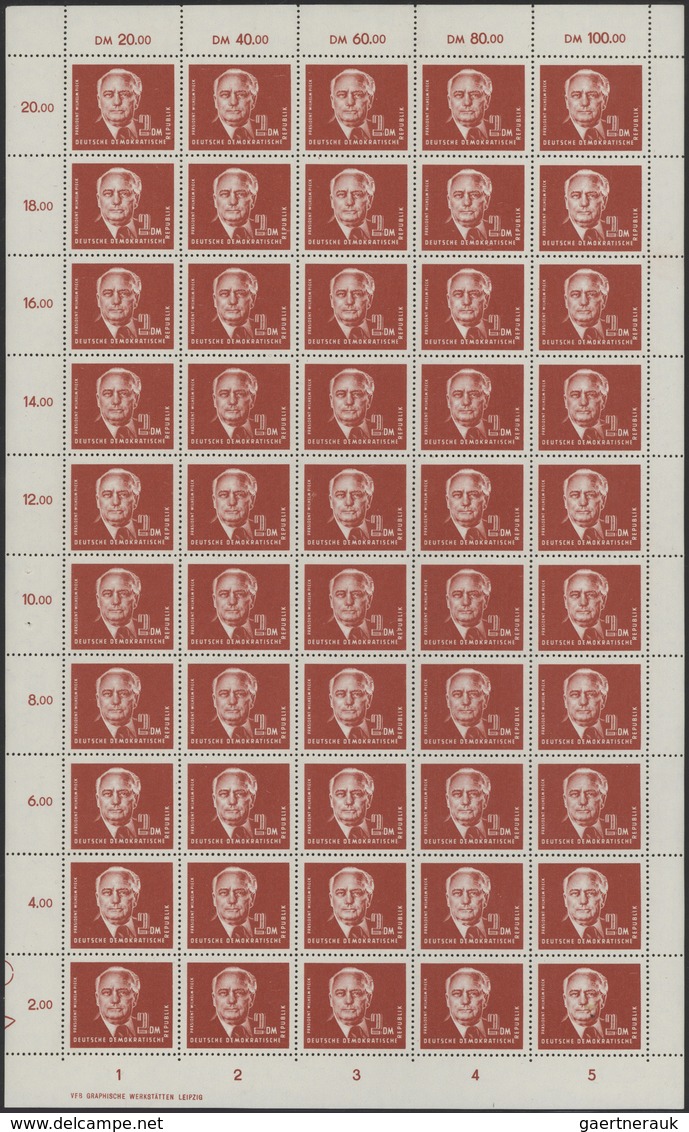 DDR: 1950/61, Engros-Partie Besserer Marken Bzw. Varianten, Dabei Halber Bogen 448 B XI, Ein Angetre - Collections