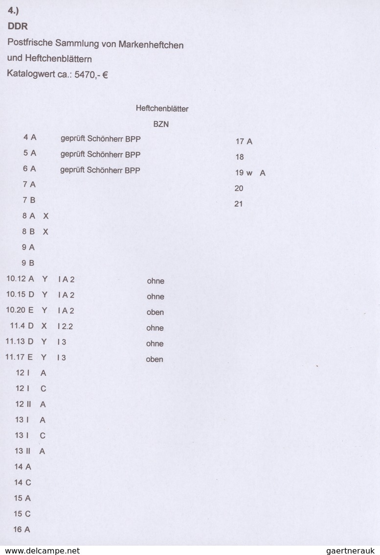 DDR - Markenheftchen: 1955/1990, Postfrische Sammlung Von Markenheftchen Und Heftchenblätter Ab Fünf - Booklets