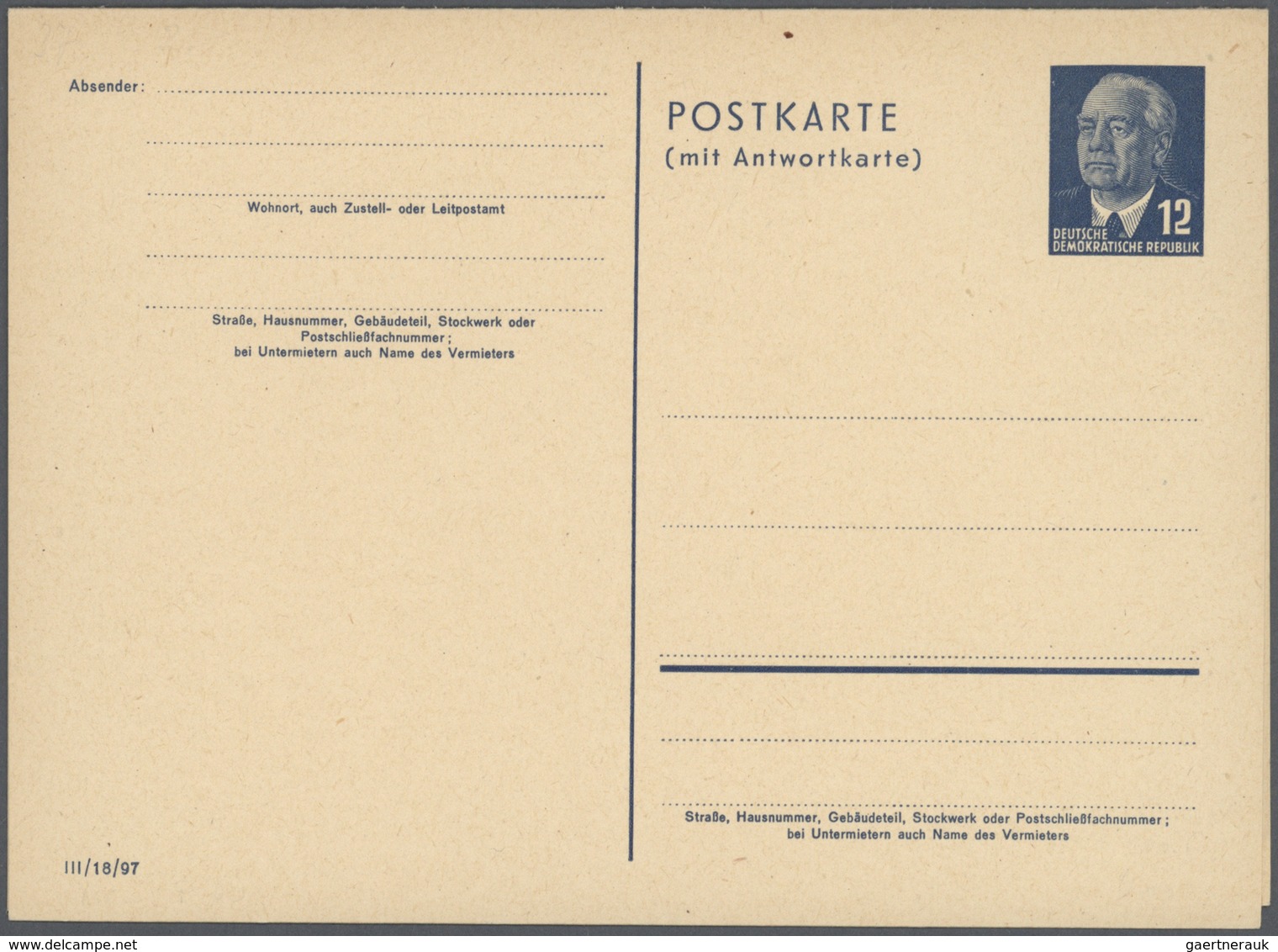 DDR - Ganzsachen: 1948/1961. Sammlung Von 18 Postkarten, überwiegend Ungebraucht. Dabei Bessere Und - Autres & Non Classés