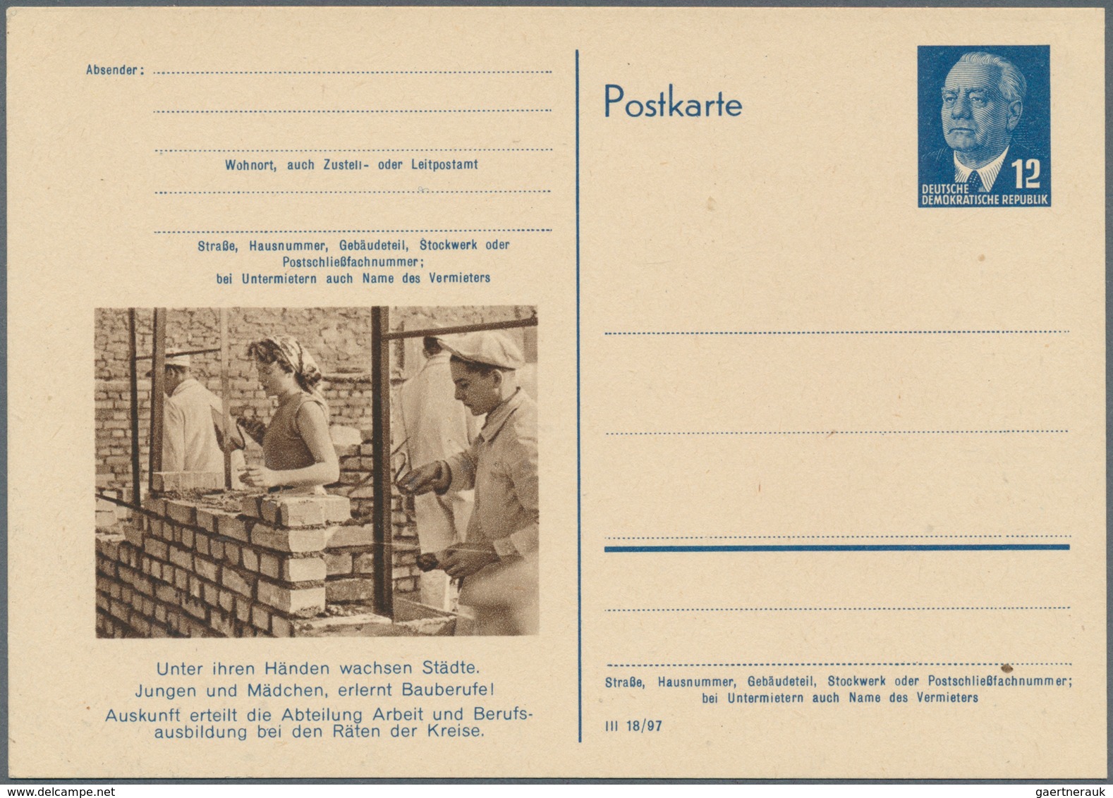 DDR - Ganzsachen: 1950/1990, saubere Sammlung von über 100 ungebrauchten Ganzsachen mit Karten und U