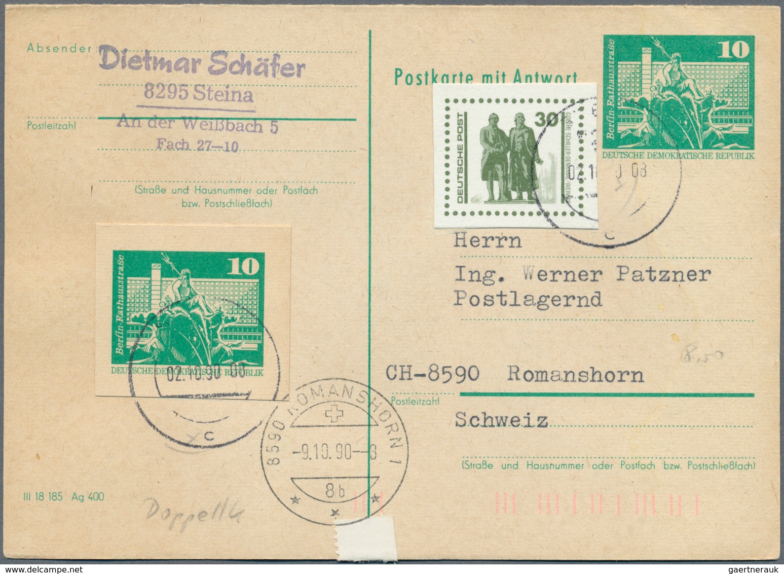 DDR - Ganzsachen: 1952/1991, reichhaltiger Bestand von über 1.500 Ganzsachen ab Pieck mit Karten und