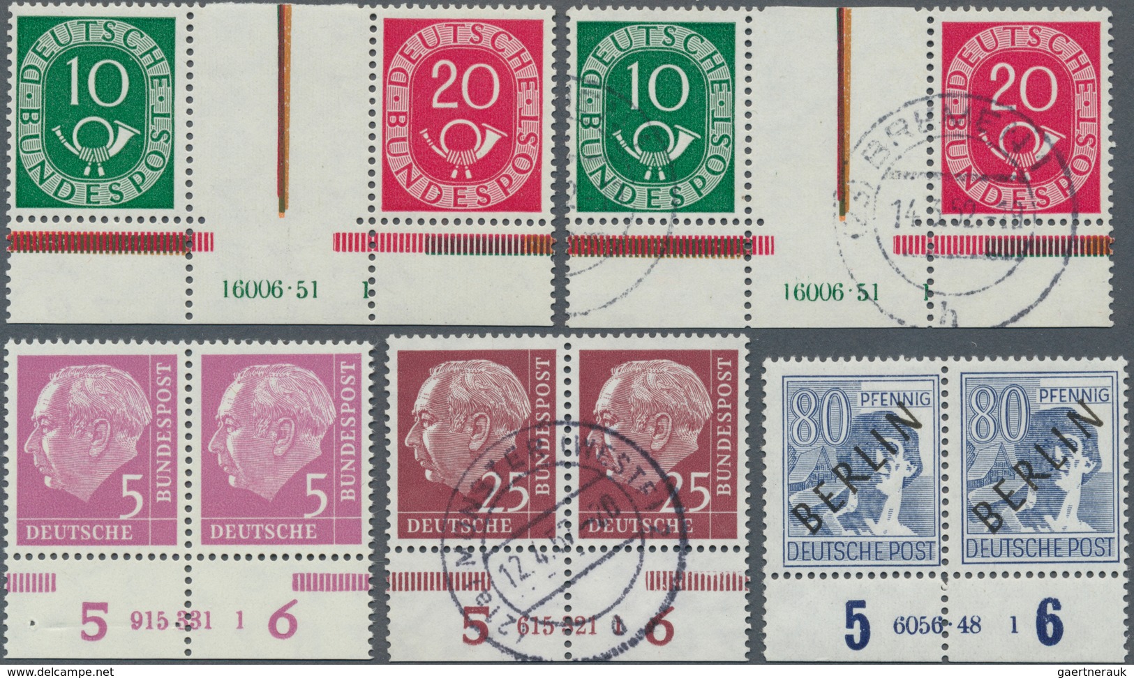 Bundesrepublik Und Berlin: 1948/1964, Spezialsammlung Hausauftragsnummern Mit Einer Vielzahl Verschi - Collections