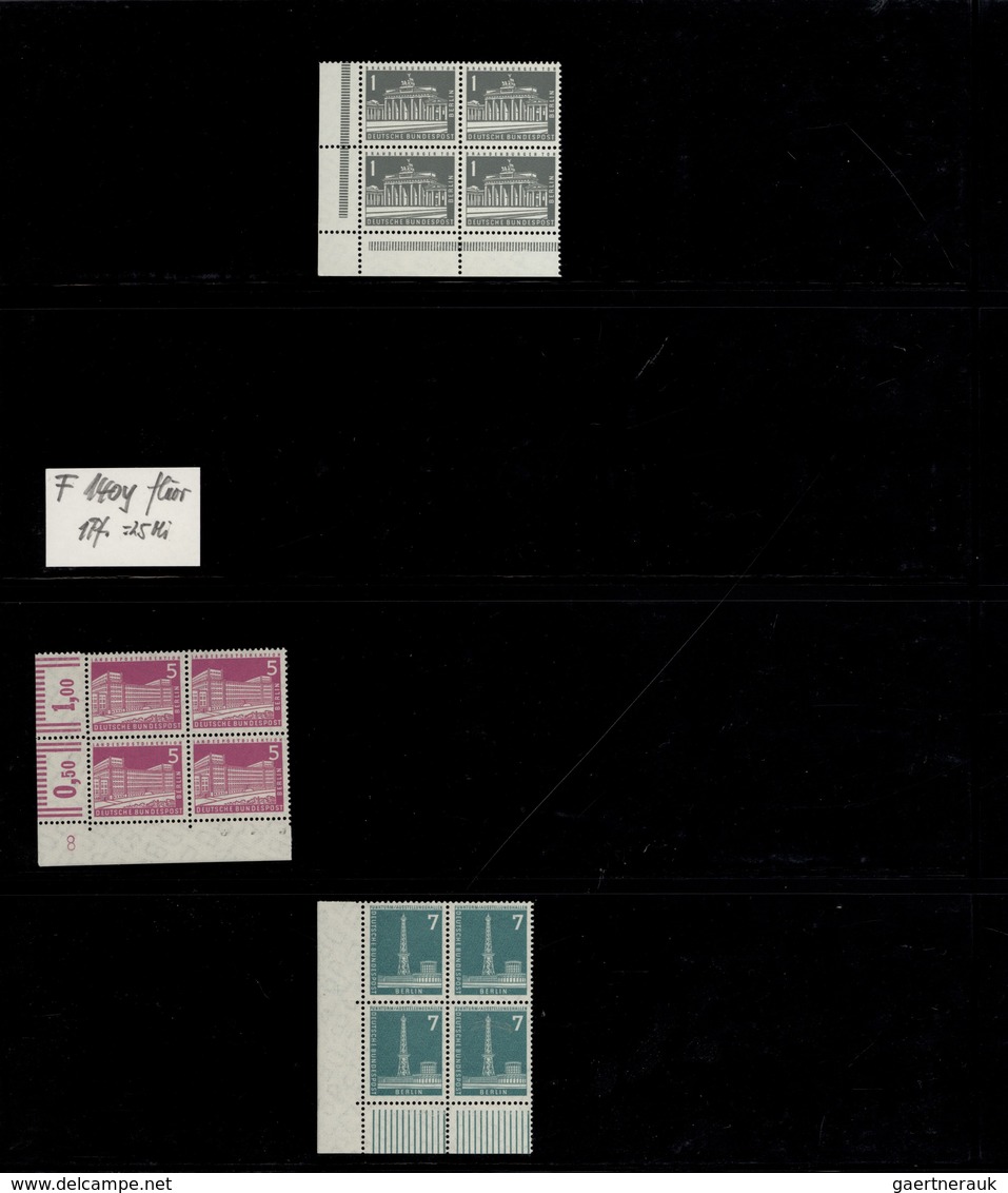 Bundesrepublik und Berlin: 1949/2000, umfangreicher postfrischer Bestand Eckrand-Viererblocks Bundes