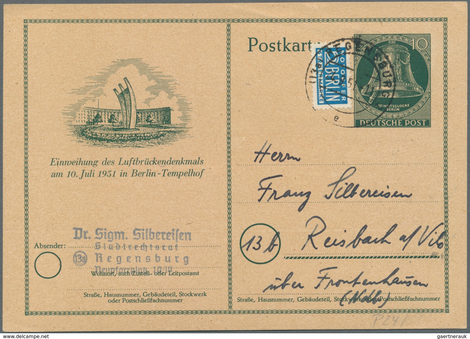 Berlin: 1946/1956, Lot Von 26 Briefen, Karten Und Ganzsachen, Dabei Bedarfspost Und Philatelistische - Oblitérés