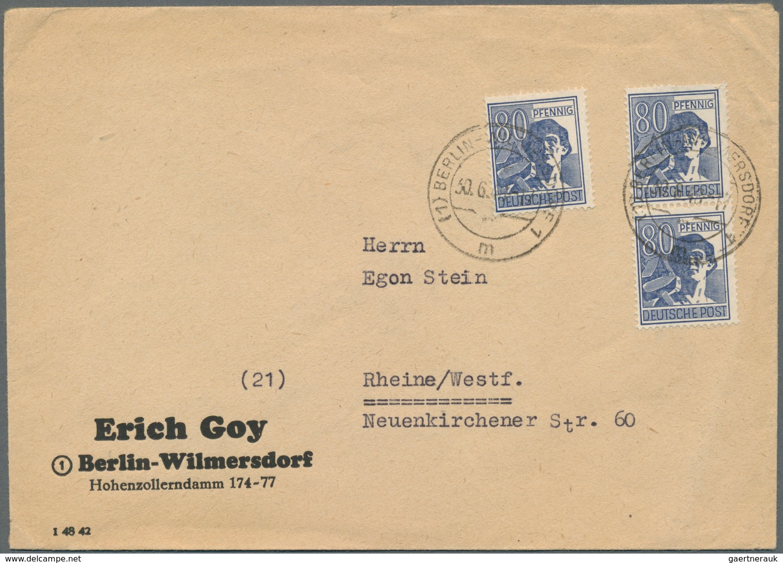 Berlin: 1946/1956, Lot Von 26 Briefen, Karten Und Ganzsachen, Dabei Bedarfspost Und Philatelistische - Oblitérés