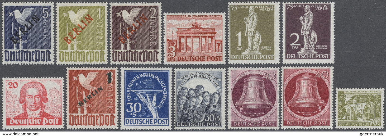 Berlin: 1948/1954, Ungebrauchte Sammlung Mit Mittleren Und Besseren Ausgaben, Dabei MiNr. 1/113 Ohne - Used Stamps