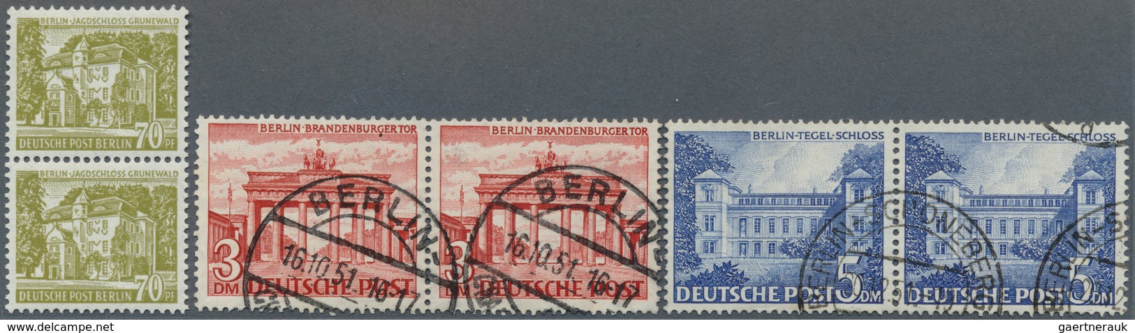 Berlin: 1948/1990, Postfrisch U. Gestempelte Sammlung Paare, Dabei Schwarzaufdruck Und Grünaufdruck - Oblitérés