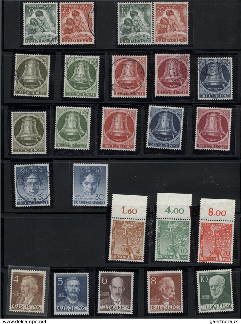 Berlin: 1949/1957, Postfrische Und Gestempelte Sammlungspartie Der Anfangsjahre Mit Besseren Ausgabe - Used Stamps