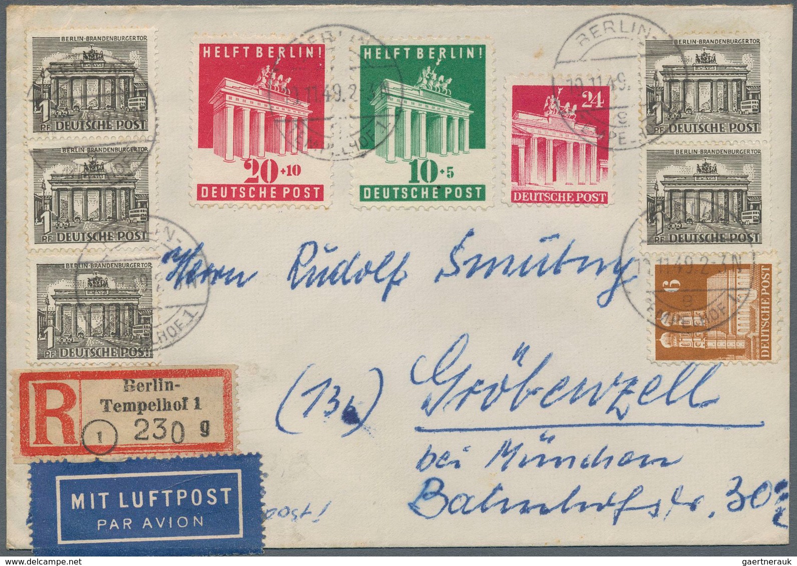 Berlin: 1949/56, Nette Partie Von 8 Belegen, Teils FDC, Darunter 113-15 FDC, 123/125/132 FDC, 116 FD - Used Stamps