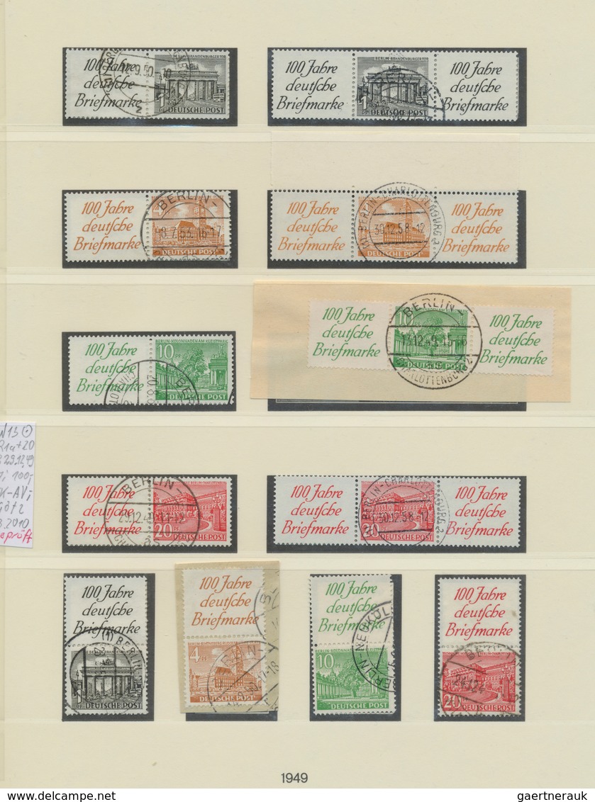 Berlin - Zusammendrucke: 1949/1989, Bauten I, Währungsgeschädigtenblock, Bauten II Bis Sehenswürdigk - Se-Tenant