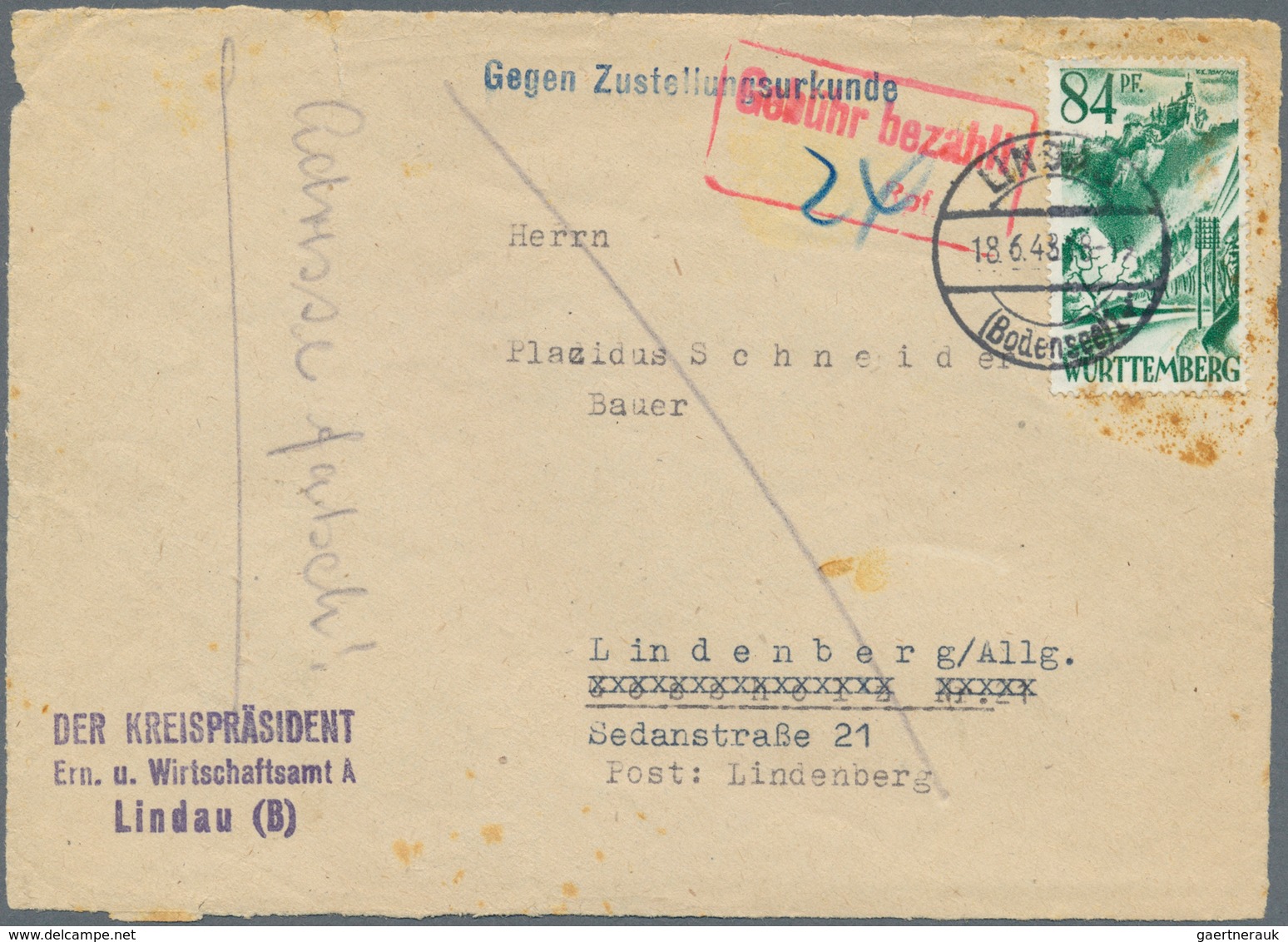 Französische Zone: 1945-1949, Partie Mit 130 Briefen Und Belegen, Dabei Einschreiben, Luftpost, Etli - Other & Unclassified