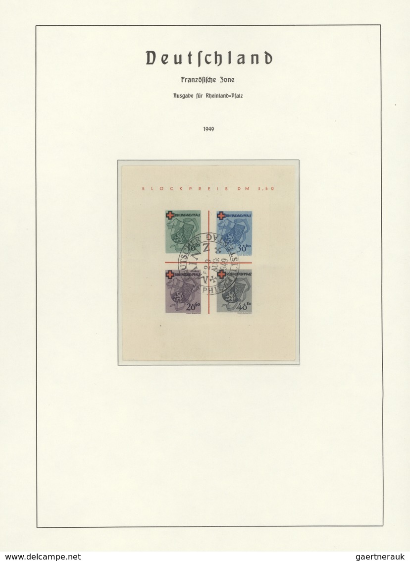 Französische Zone: 1946 - 1949, Komplette Sammlung Ohne Konstanz II Und Zwangszuschlagsmarken, Saube - Sonstige & Ohne Zuordnung