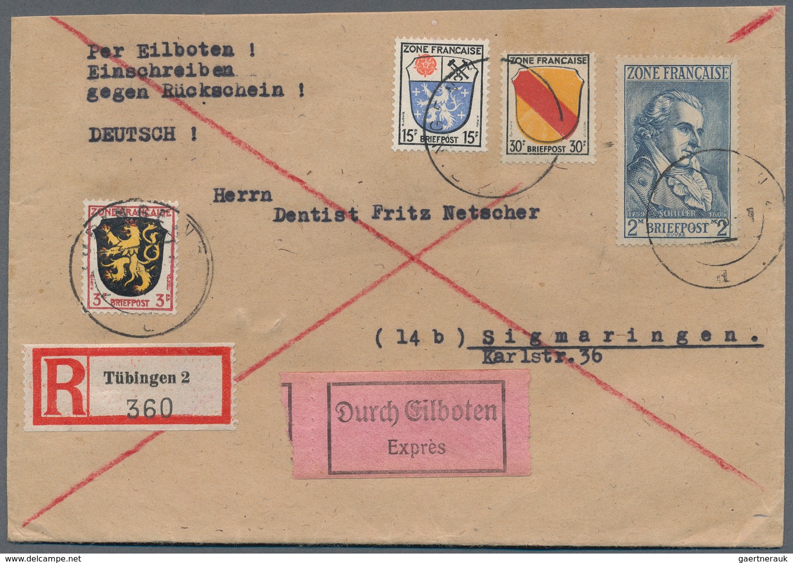 Französische Zone - Allgemeine Ausgabe: 1945/1947, Hochwertige Sammlung Mit 19 Briefen Und Karten, D - Autres & Non Classés