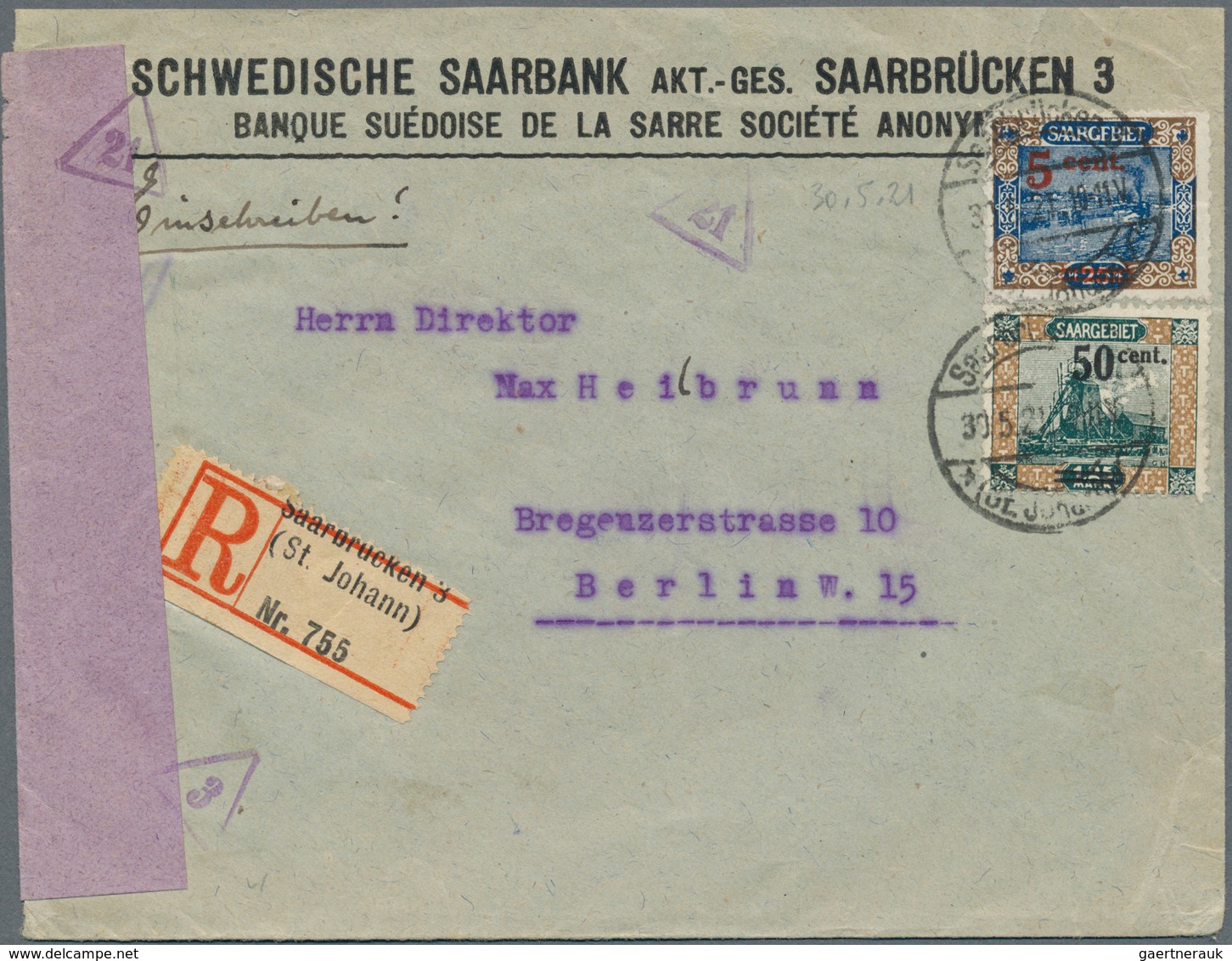 Saarland Und OPD Saarbrücken: 1920-1956, Nette Partie Mit über 100 Briefen Und Belegen, Dabei Ganzsa - Other & Unclassified