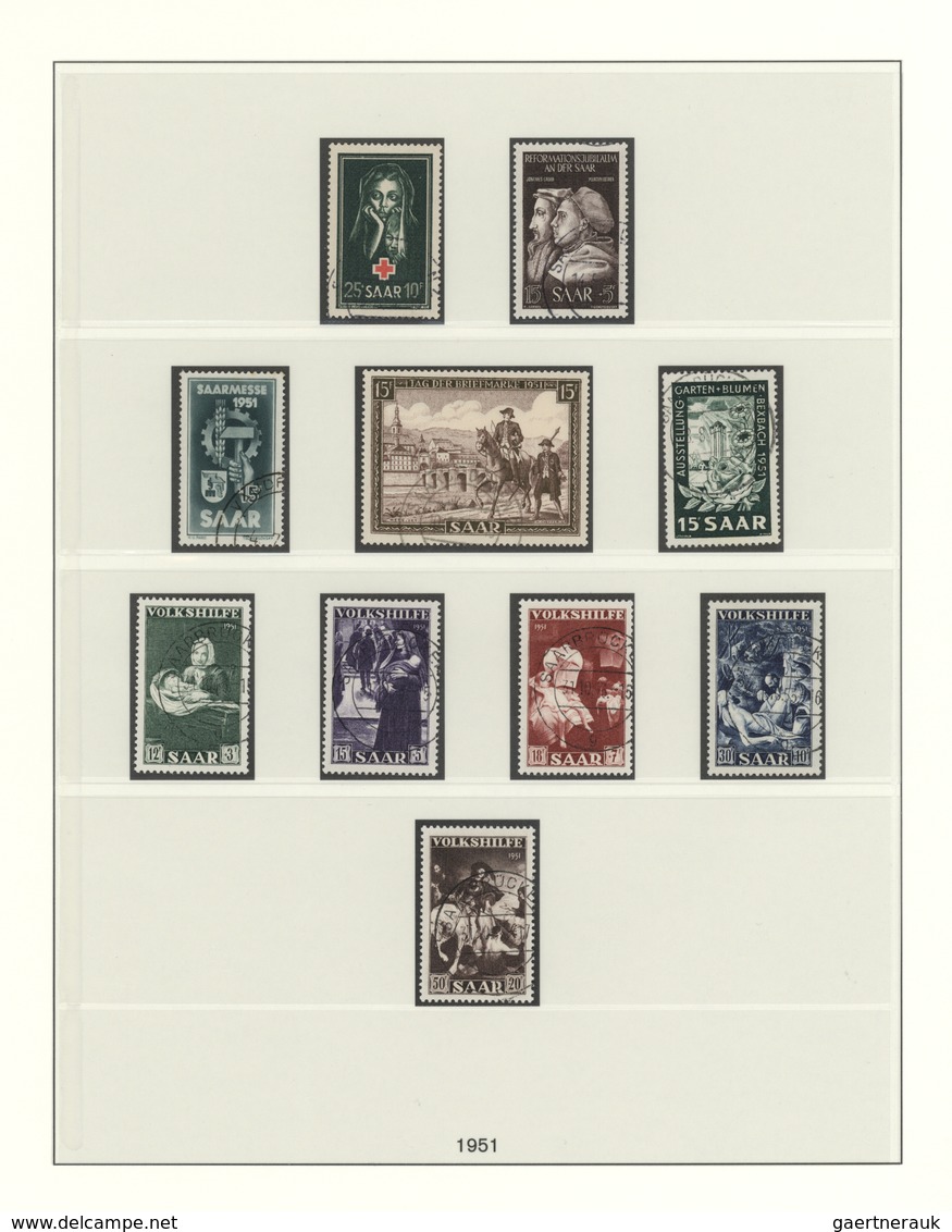 Saarland (1947/56): 1947/59, Praktisch Vollständige Sammlung Inkl. OPD Saarbrücken Postfrisch Bzw. W - Used Stamps