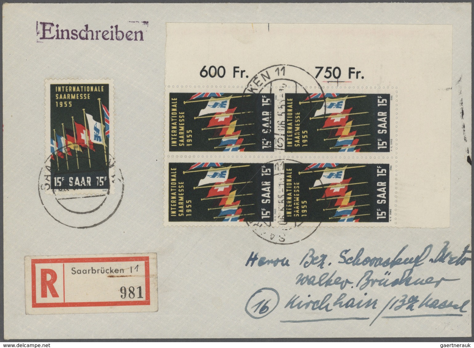 Saarland (1947/56): 1952 - 1956, Bestand Von 140 Karten Und Briefen, Dabei Interessante Frankaturen, - Gebraucht