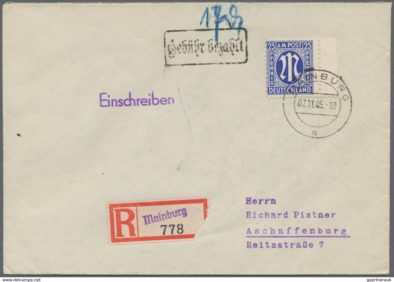 Bizone: 1945-1949, Partie Mit Rund 130 Briefen, Belegen, Gedenkblättern Und Ganzsachen, Dabei Einsch - Autres & Non Classés