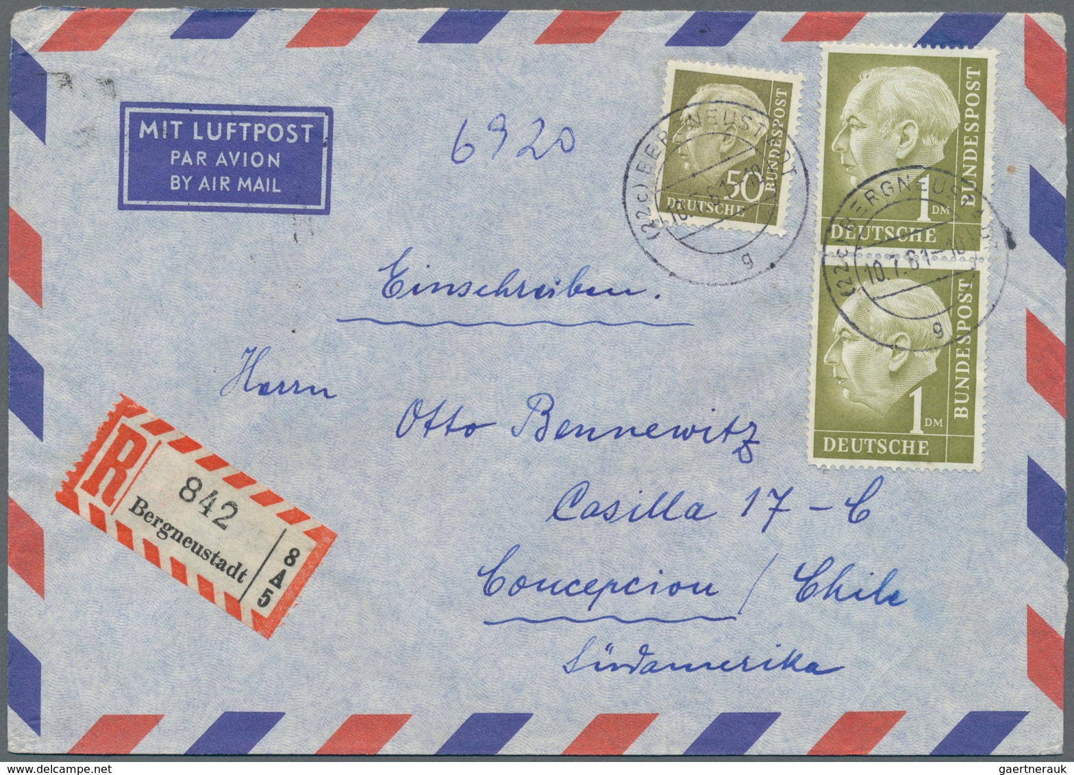 Bundesrepublik Deutschland: 1950/1968, Vielseitige Partie Von über 70 (meist Luftpost-) Briefen Aus - Collections