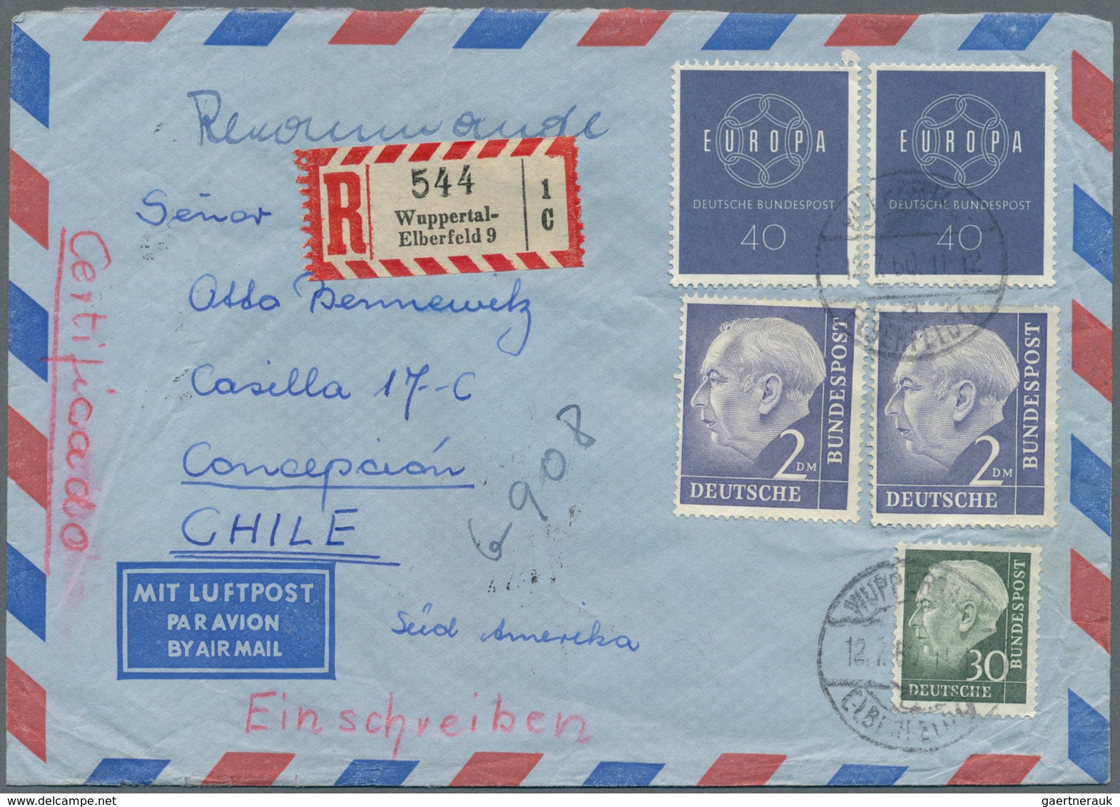 Bundesrepublik Deutschland: 1950/1968, Vielseitige Partie Von über 70 (meist Luftpost-) Briefen Aus - Collections