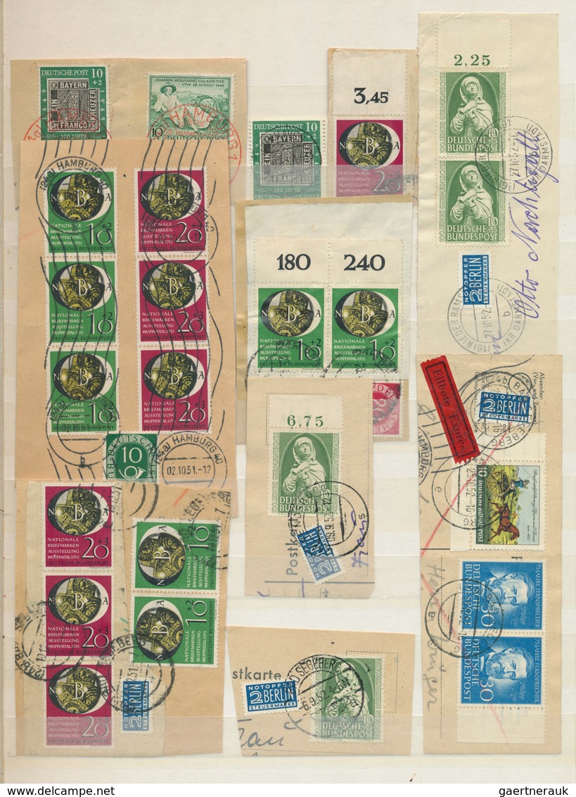 Bundesrepublik Deutschland: 1950/55 Ca., Posten Von Vielen Briefstücken Mit Sondermarken Der Frühen - Collezioni