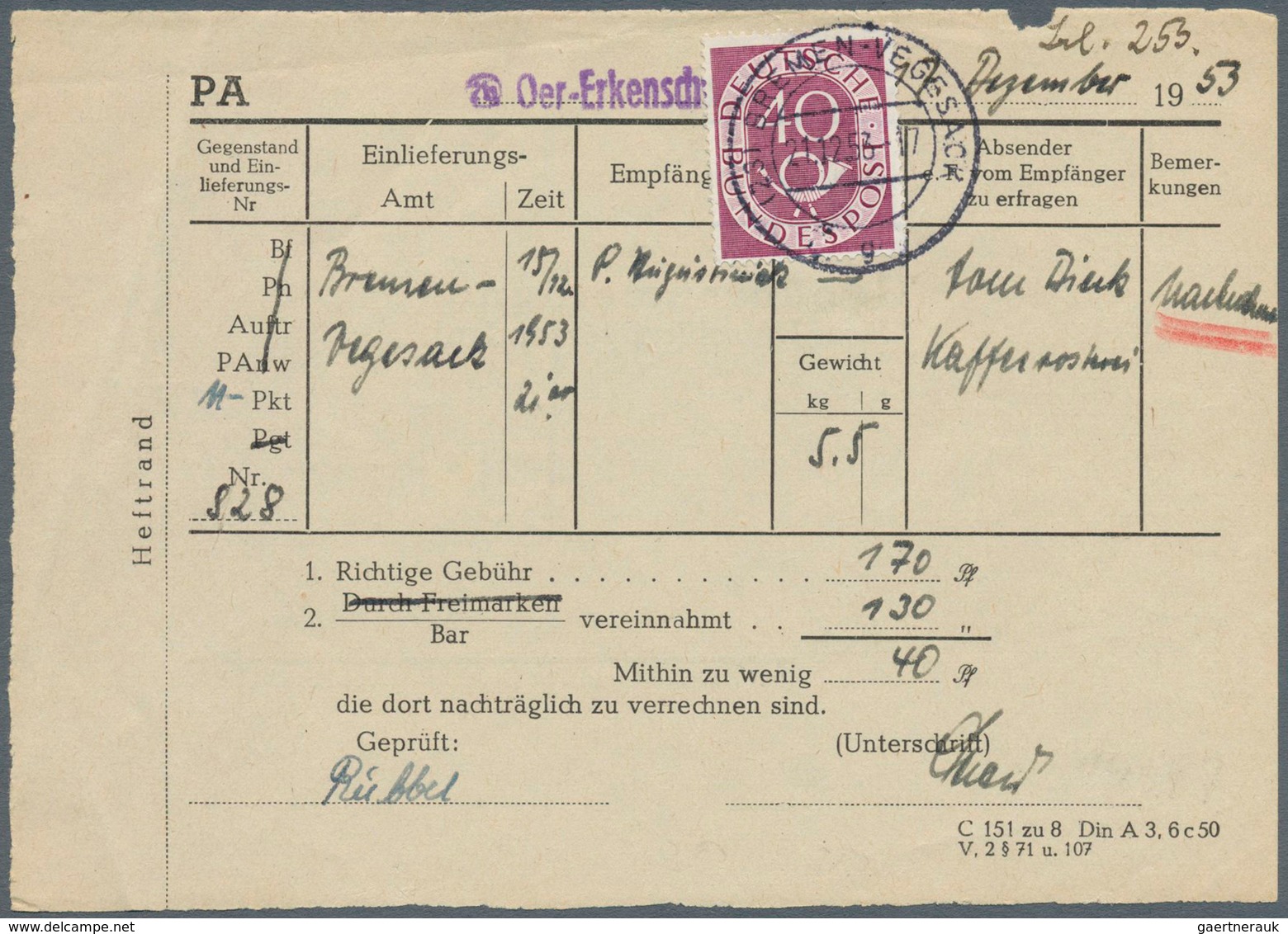 Bundesrepublik Deutschland: 1951, Posthorn, Umfangreiche Sammlung Von Ca 470 Belegen In 6 Alben, Dav - Sammlungen