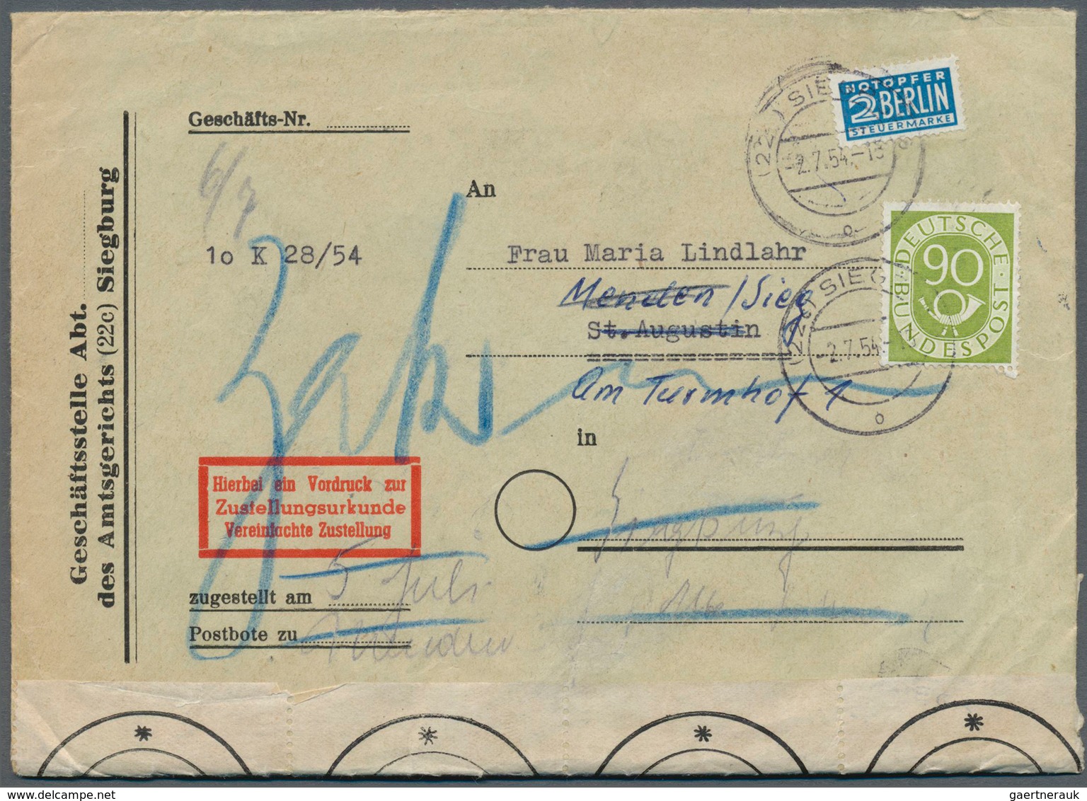 Bundesrepublik Deutschland: 1951, Posthorn, umfangreiche Sammlung von ca 470 Belegen in 6 Alben, dav