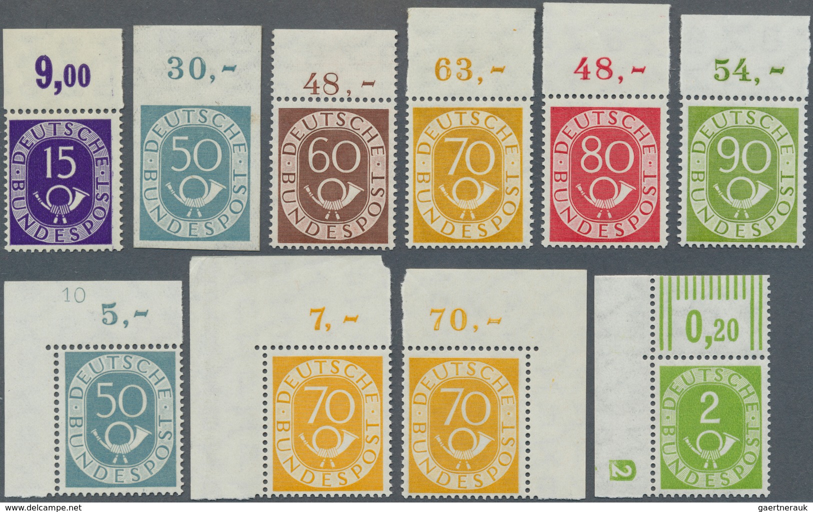 Bundesrepublik Deutschland: 1951/1962, Umfangreiche Sammlung Von Rand - Oder Eckrandmarken, Dabei U. - Collections