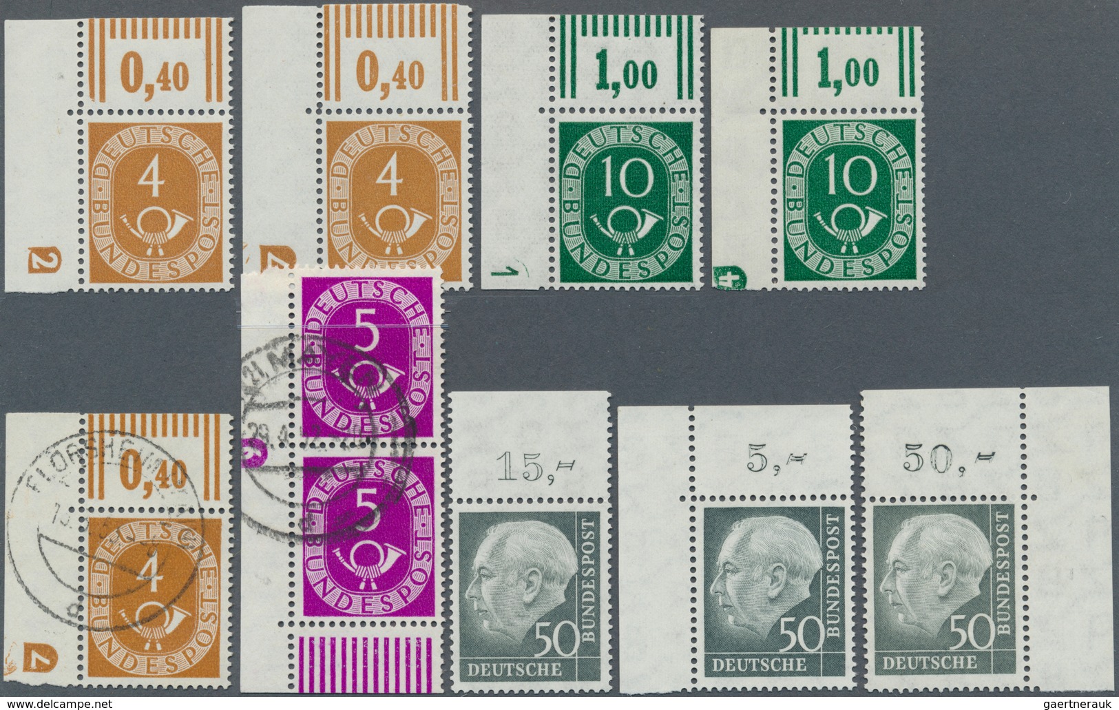 Bundesrepublik Deutschland: 1951/1962, Umfangreiche Sammlung Von Rand - Oder Eckrandmarken, Dabei U. - Collections