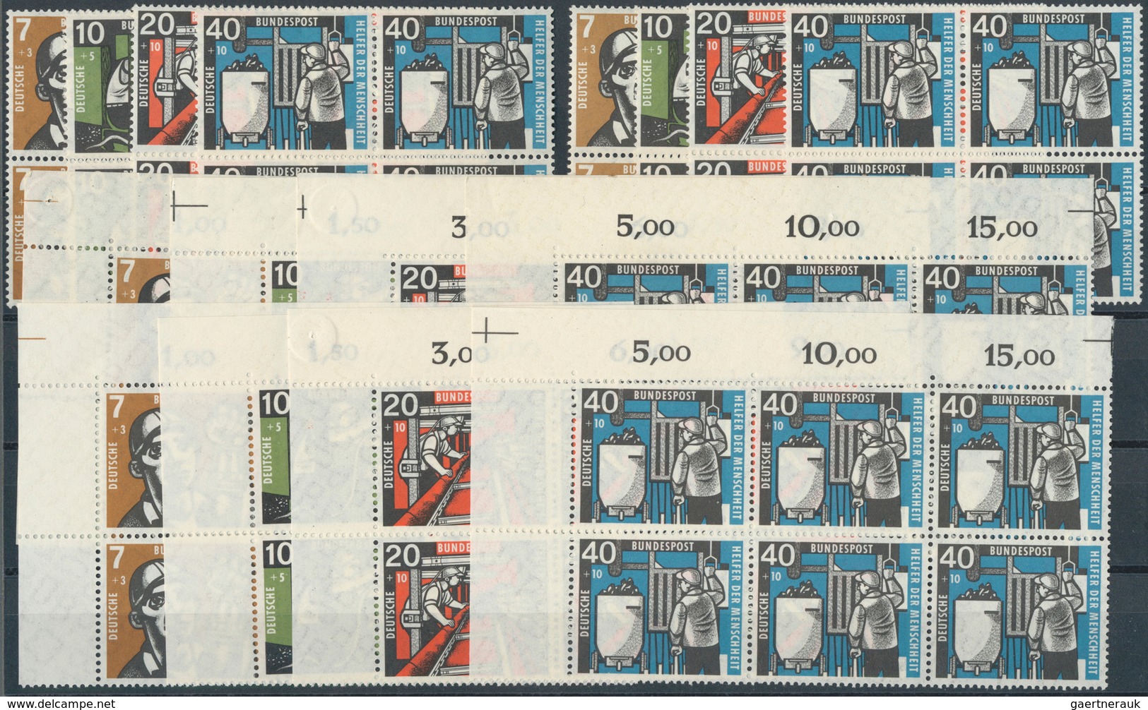 Bundesrepublik Deutschland: 1957, Wohlfahrt Per 284mal Postfrisch. MiNr. 270/73, 6.248,- €. - Collections