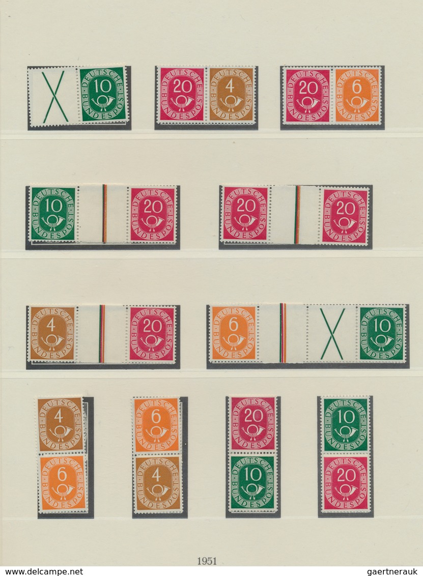Bundesrepublik - Zusammendrucke: 1951/2007, Umfangreiche Zusammendrucksammlung In 2 Lindner Ringbind - Se-Tenant