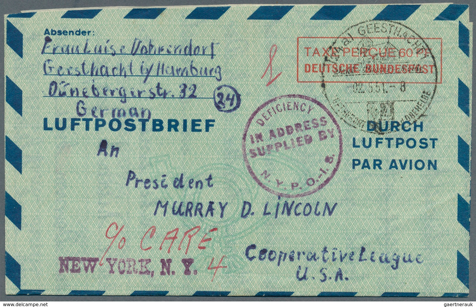 Bundesrepublik - Ganzsachen: 1948/1953 (ca.), Mit Bizone. Posten Von Insgesamt 272 LUFTPOSTFALTBRIEF - Sonstige & Ohne Zuordnung