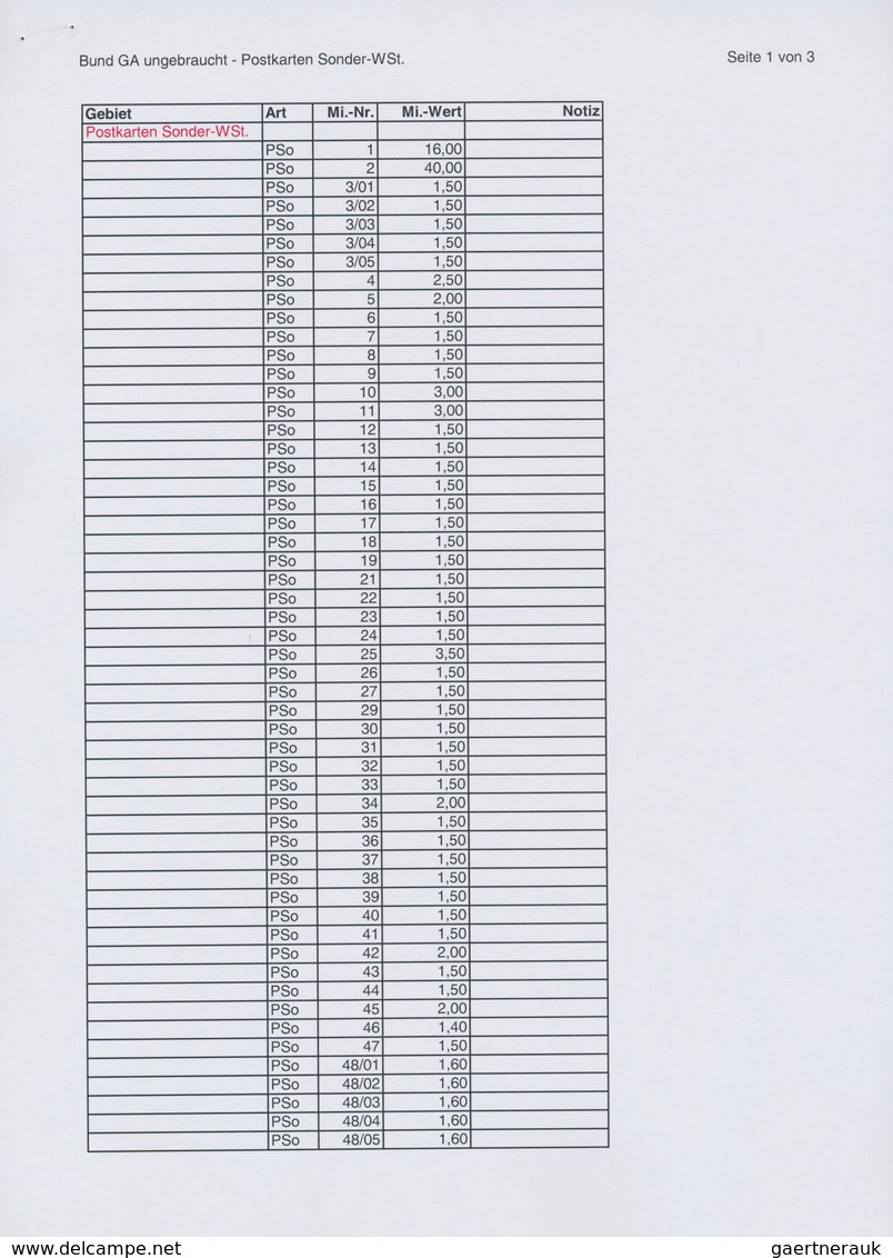 Bundesrepublik - Ganzsachen: 1948/2008, Umfangreiche Und Gehaltvolle Sammlung Von 454 Nur Versch. Am - Autres & Non Classés