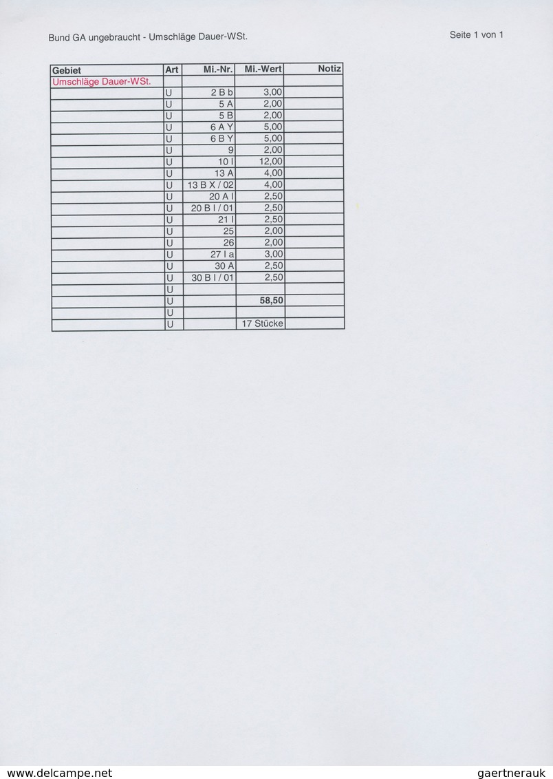 Bundesrepublik - Ganzsachen: 1948/2008, umfangreiche und gehaltvolle Sammlung von 454 nur versch. am