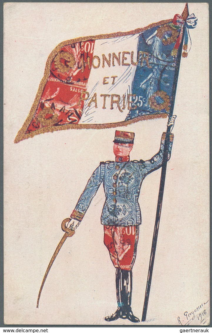 Ansichtskarten: Motive / Thematics: 1. WELTKRIEG / Flaggen, Französische Sammlung "Au Drapeau" (Die - Sonstige & Ohne Zuordnung