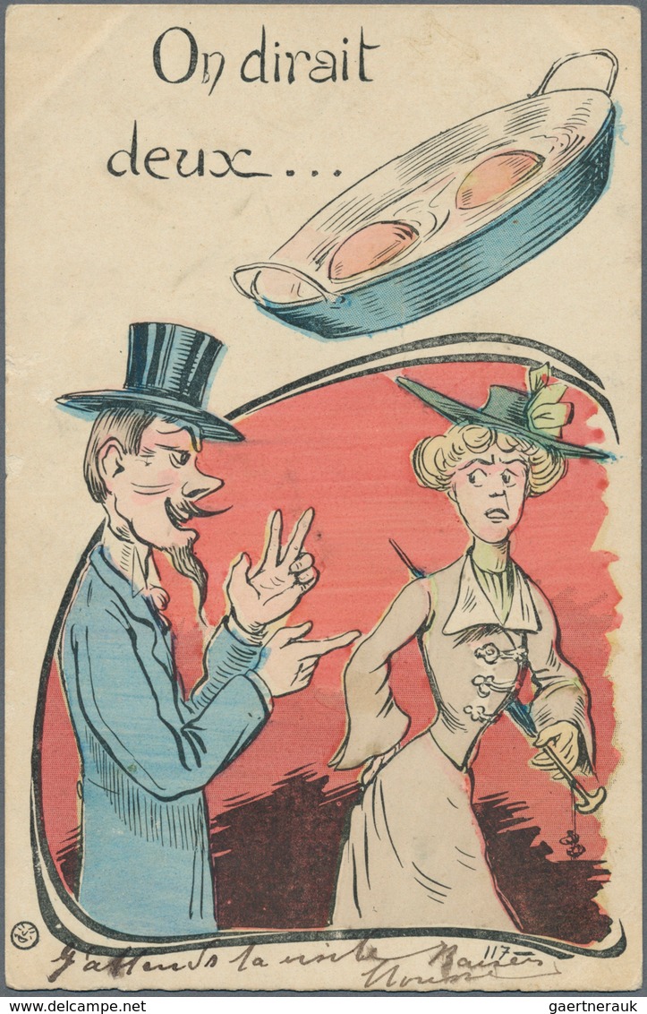 Ansichtskarten: Motive / Thematics: FRANKREICH / HUMOR, Ca. 1900/30, Kl. Schachtel Mit über 200 Fran - Sonstige & Ohne Zuordnung