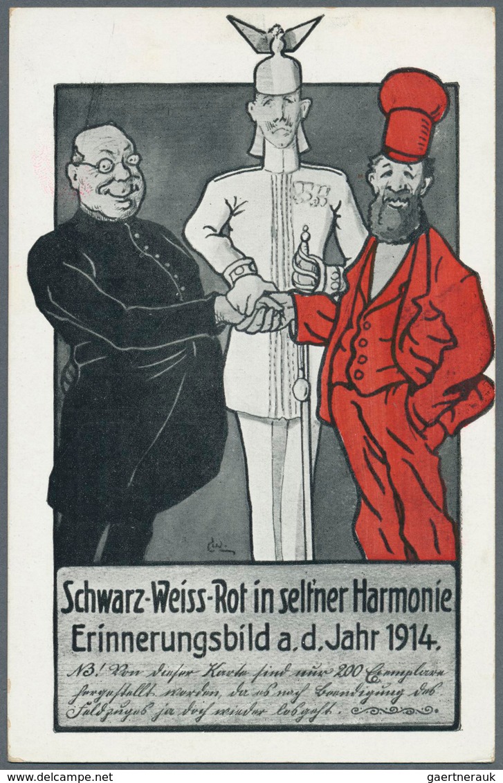 Ansichtskarten: Motive / Thematics: MILITÄR / 1. WELTKRIEG, Interessantes Konvolut Mit 33 Verschiede - Autres & Non Classés