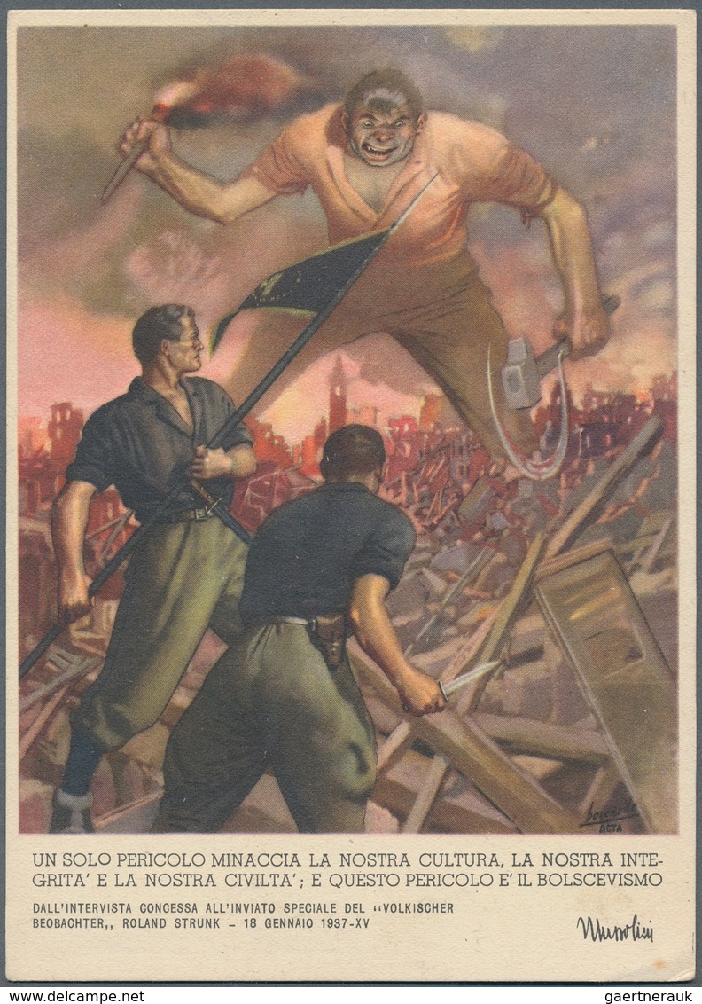Ansichtskarten: Alle Welt: ITALIEN: 1930/45, Interessante Sammlung "Propaganda- Und Werbekarten" Mit - Non Classés