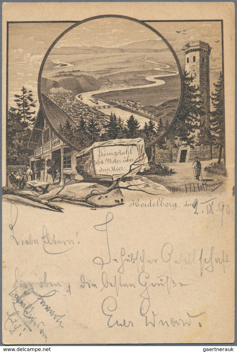 Ansichtskarten: Baden-Württemberg: Heidelberg, Dickes Altes AK Album Mit Rund 450 Karten Ab 1890, Da - Autres & Non Classés