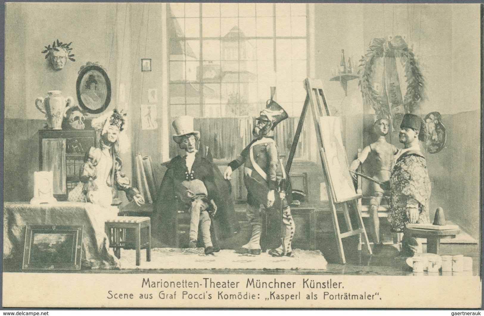 Ansichtskarten: Bayern: MÜNCHEN / MARIONETTEN-THEATER MÜNCHNER KÜNSTLER, Um 1910/20, Großer Dublette - Other & Unclassified