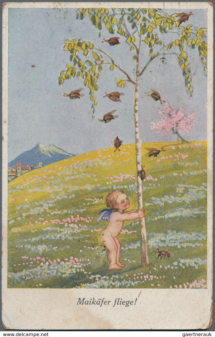 Varia (im Ansichtskartenkatalog): 1915/23, Glückwunsch- Und Grußkarten (13) Plus 3 Feldpostkarten Au - Other & Unclassified