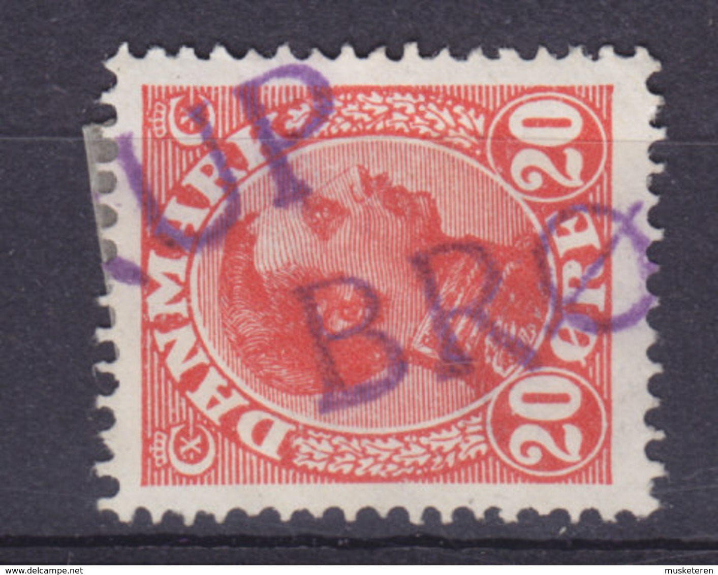 Denmark 1925 Mi. 146    20 Øre King König Christian X. (Purple) Line Cds. BRØRUP !! (2 Scans) - Gebruikt