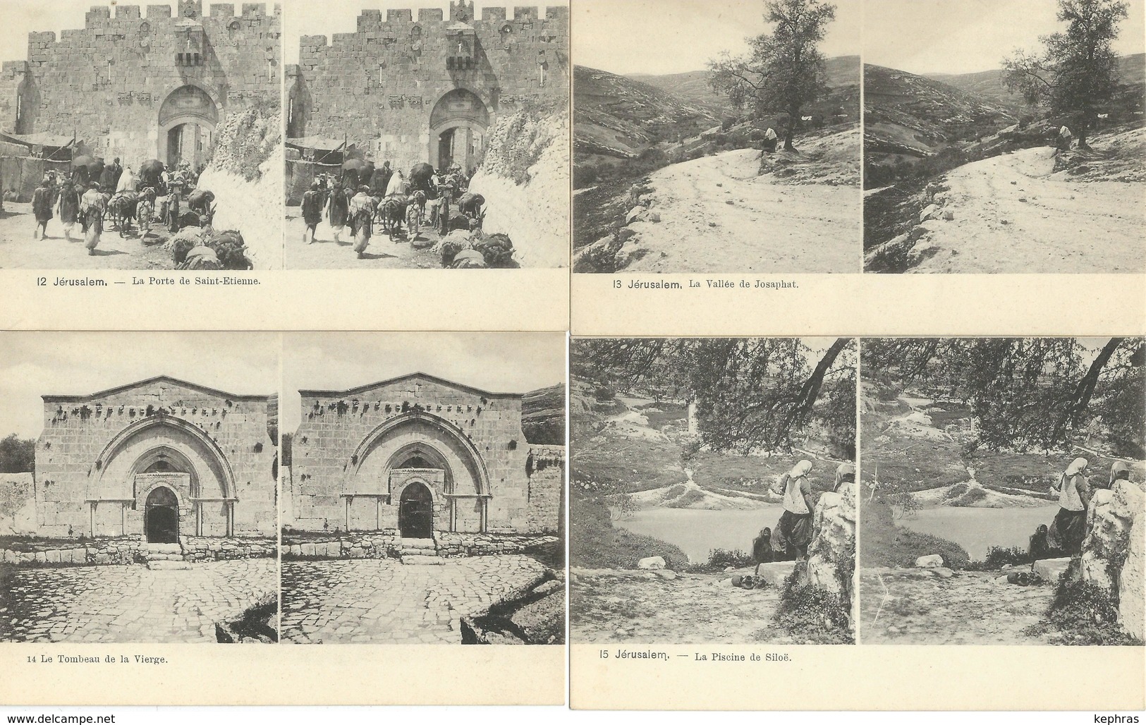 ISRAEL : Terre Sainte - Lot De 24 Cartes Stereo Stéréoscopique - Jérusalem - Jaffa - Béthanie - Bethléem - Nazareth - Israel