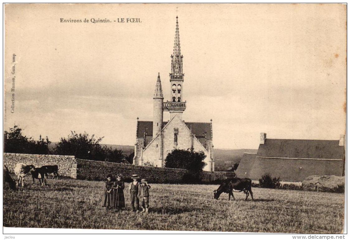 ENVIRONS DE QUINTIN ,LE FOEIL,EGLISE,ENFANTS,VACHE (HAMON COLLECTION)     REF 57220 - Sonstige & Ohne Zuordnung