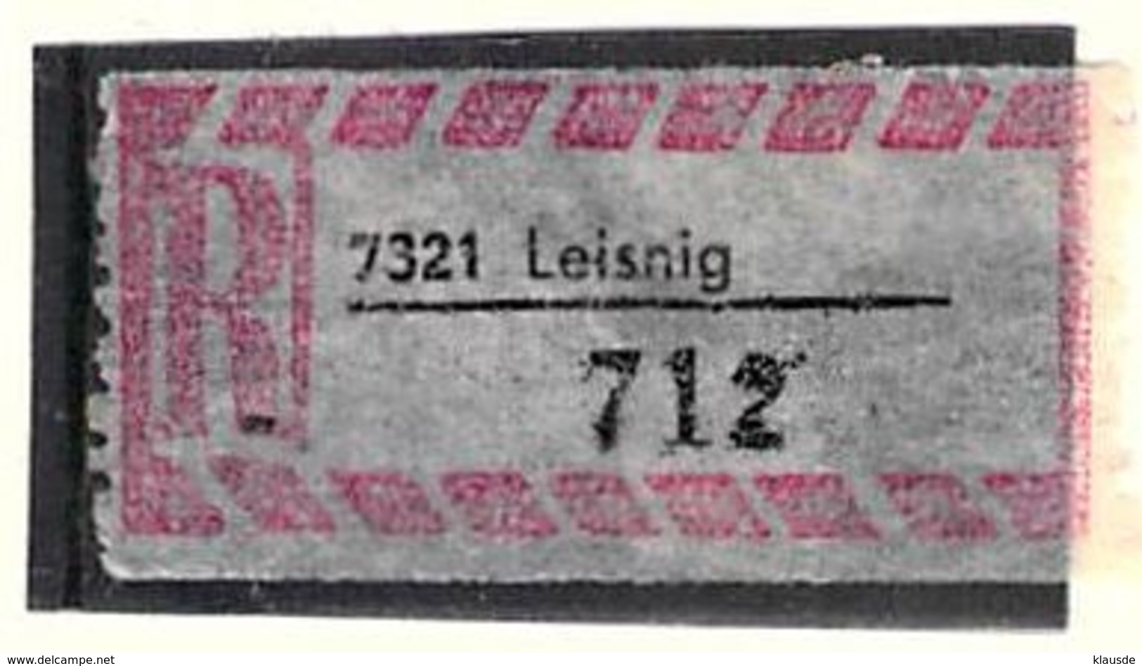 Einschreibzettel 7321 Leisnig - Sonstige & Ohne Zuordnung