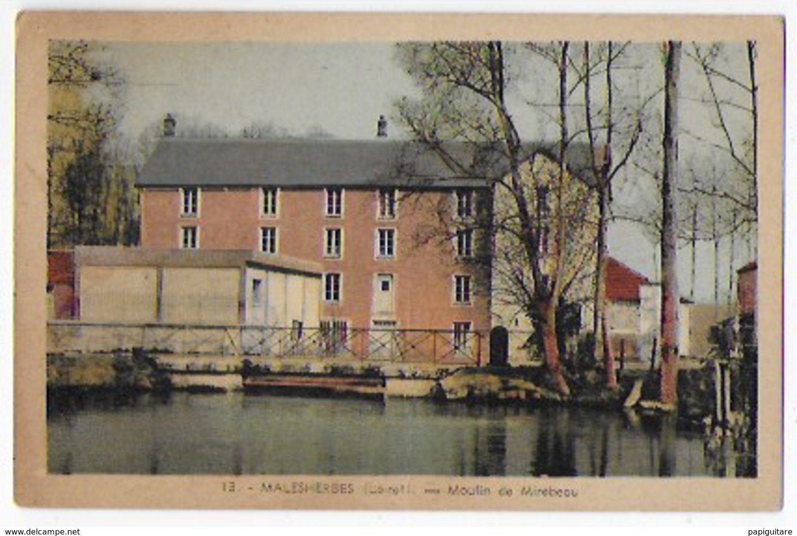 Cpa Bon Etat , Malesherbes, Moulin De Mirebeau, Carte Rare , Colorisée , Timbre Courrier Au Verso - Malesherbes