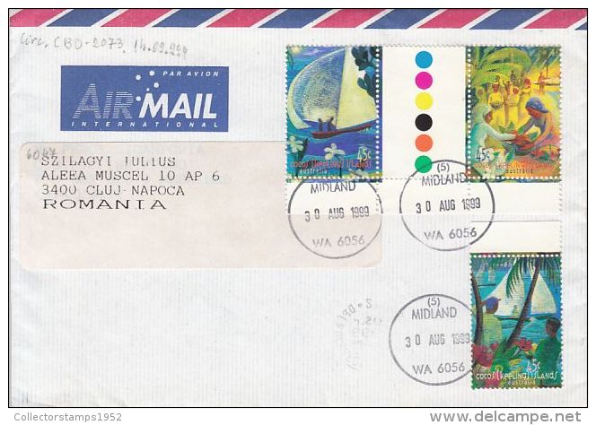 73134- HARI RAYA PUASA FESTIVAL, BOATS, STAMPS ON COVER, 1999, COCOS KEELING ISLANDS-AUSTRALIA - Cocos (Keeling) Islands