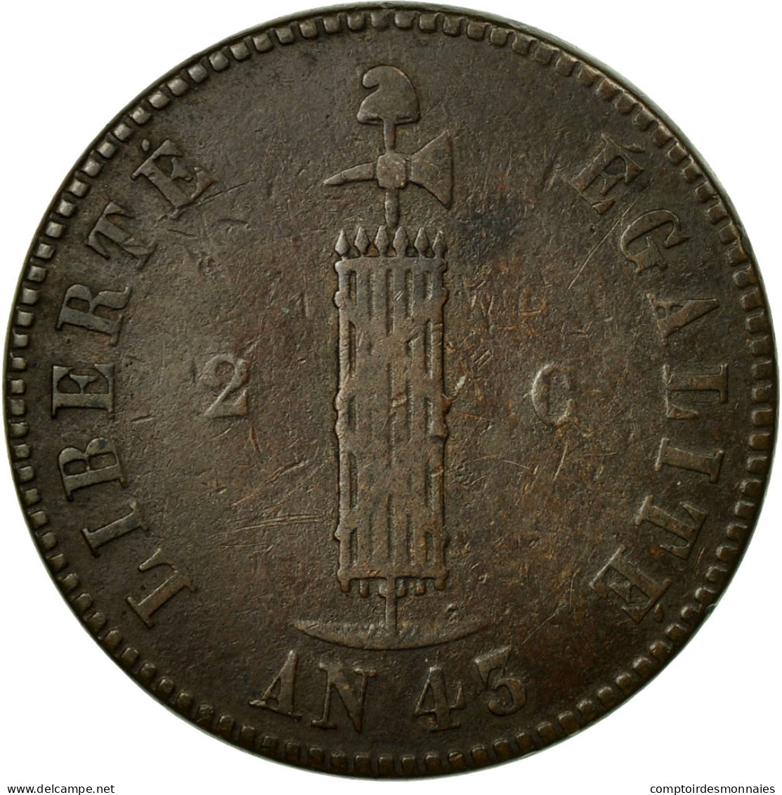 Monnaie, Haïti, 2 Centimes, 1846, TB+, Cuivre, KM:26 - Haïti