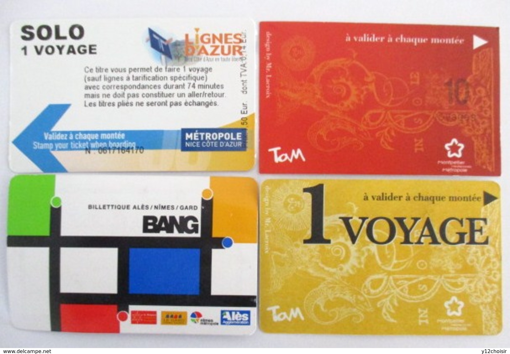 Lot De 4 Tickets De Transport  NICE NIMES MONTPELLIER - Autres & Non Classés