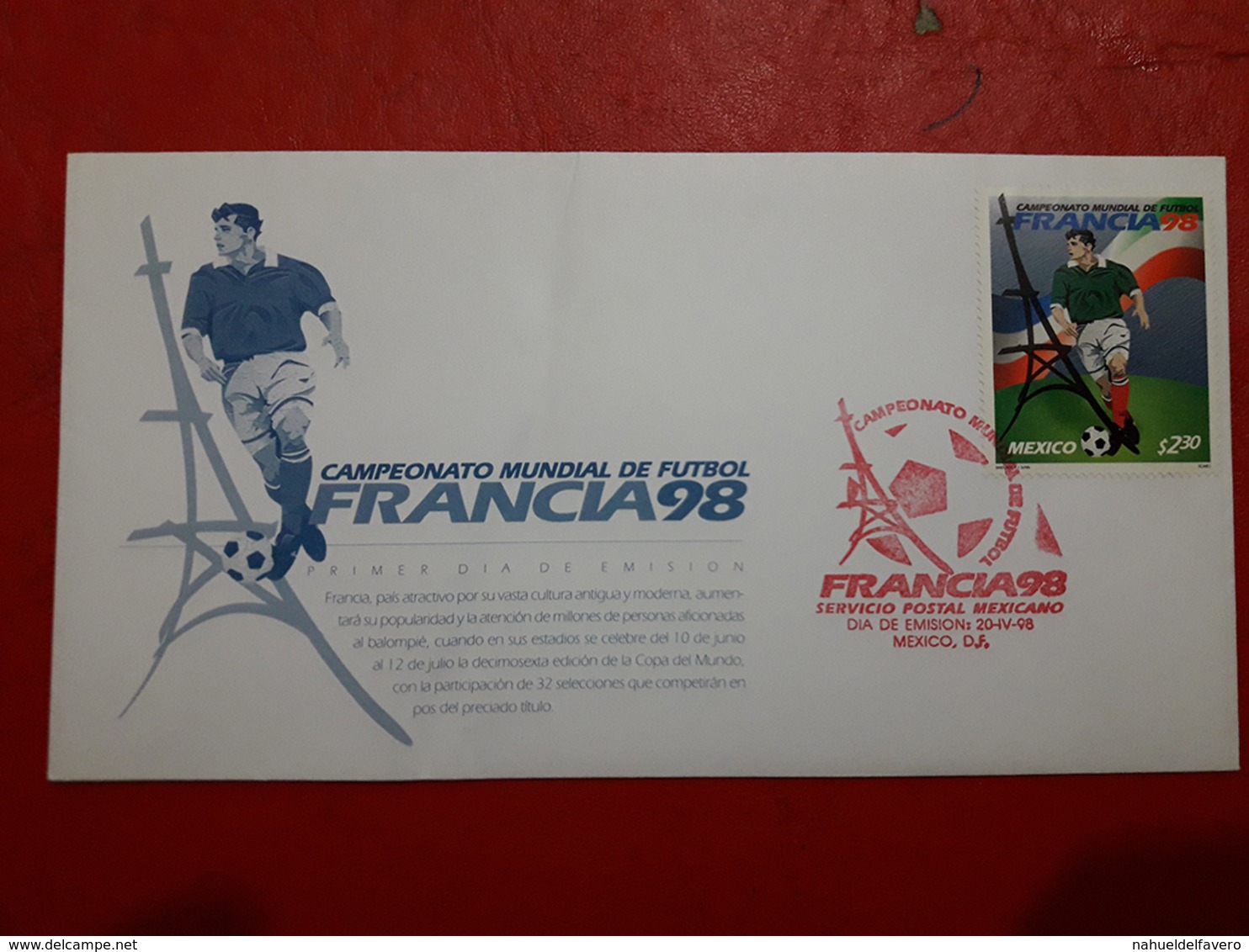 La France Fdc Un Football Mondial 1998 - 1998 – Frankreich