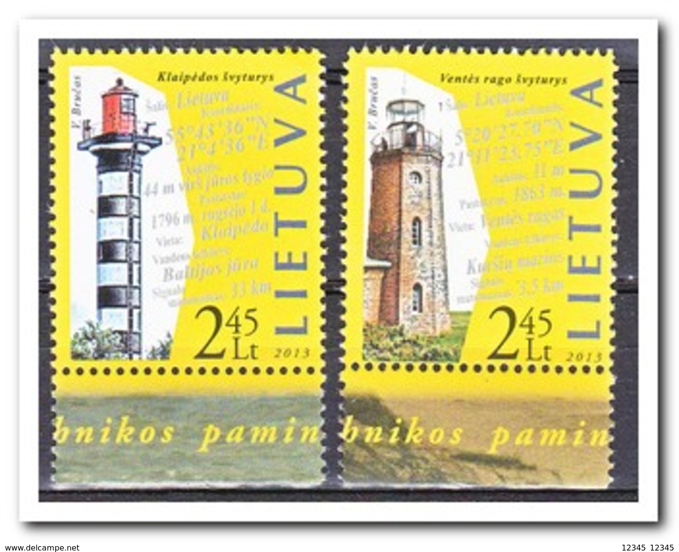 Litouwen 2013, Postfris MNH, Lighthouses - Litouwen